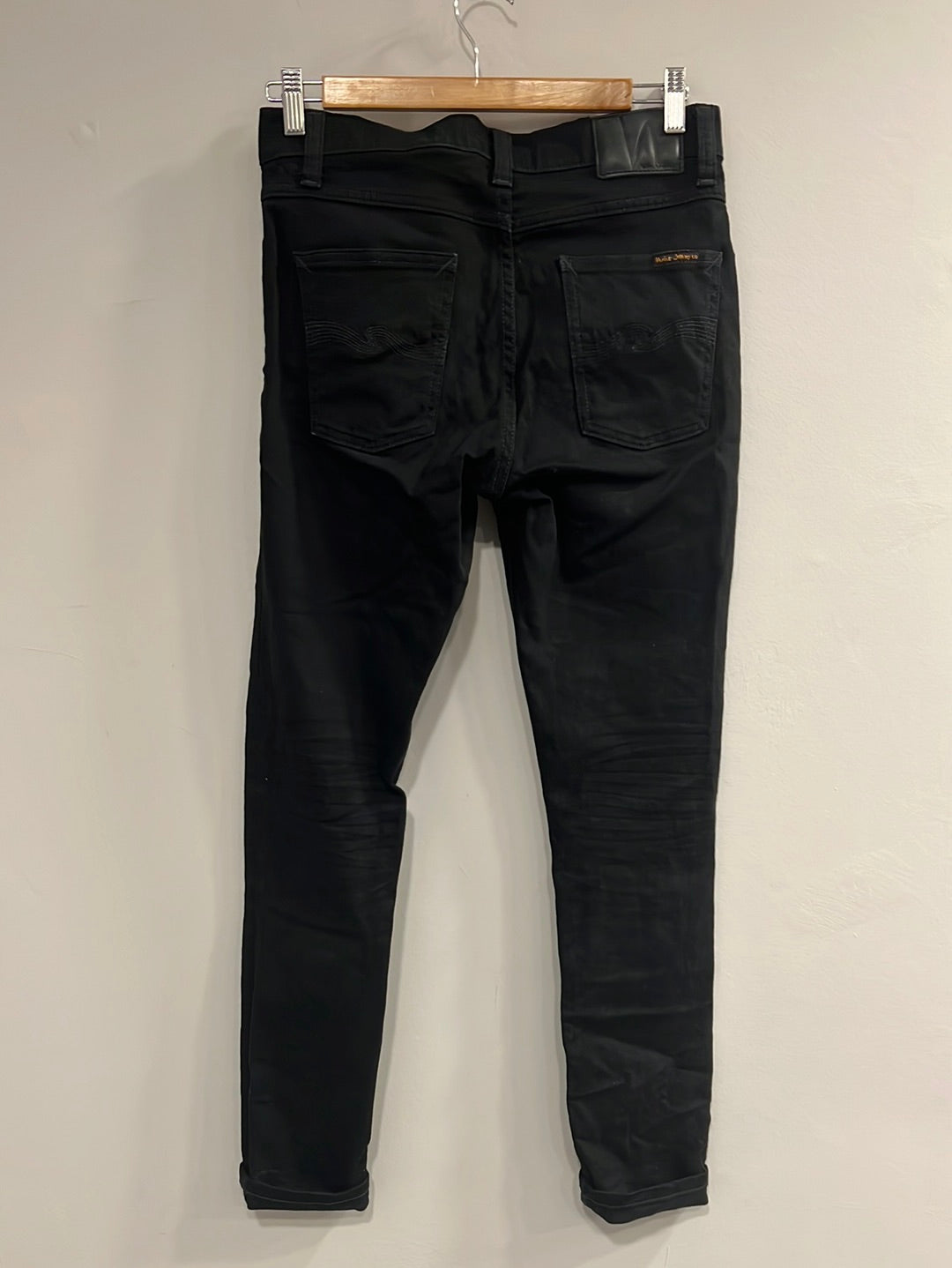 Nudie - Slim leg jeans with leather tab