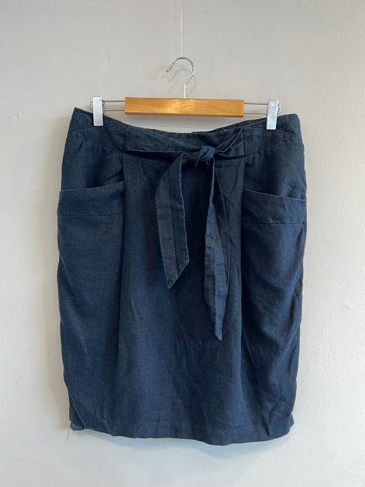M&S - Linen tie detail skirt