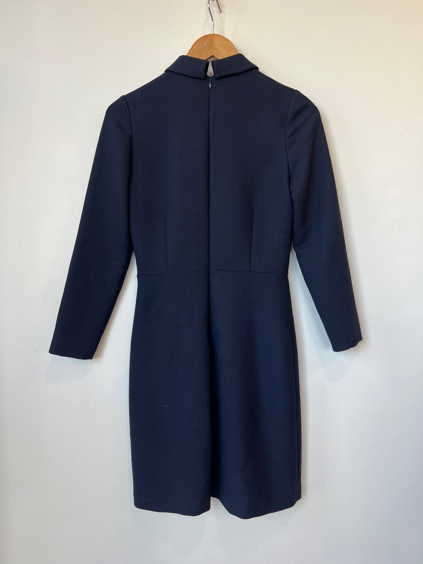 A.P.C. - Long sleeve wool collar detail dress