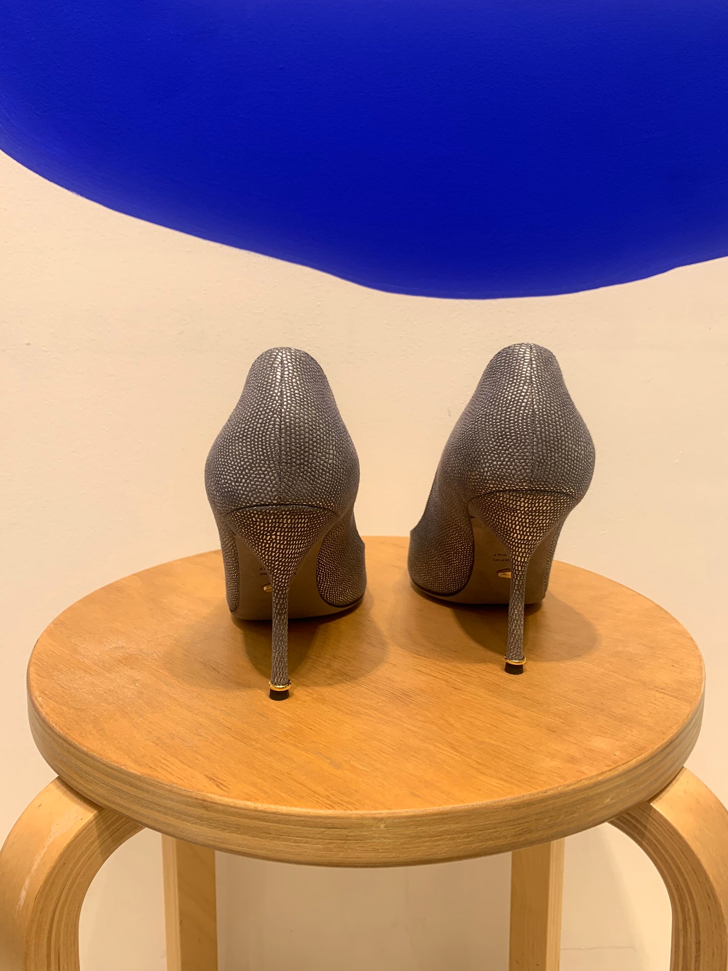 Sergio Rossi - Silver open toe leather heels
