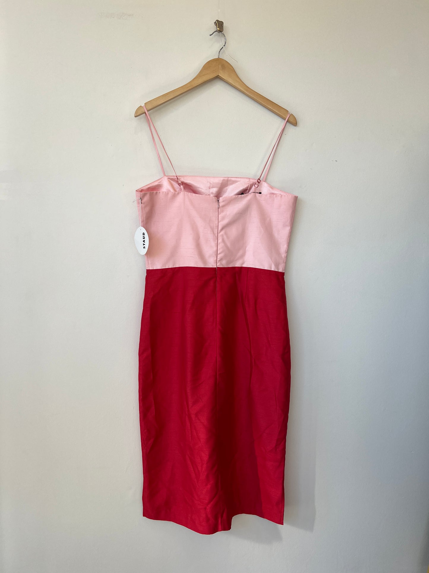 Staud - Pink and red pencil dress