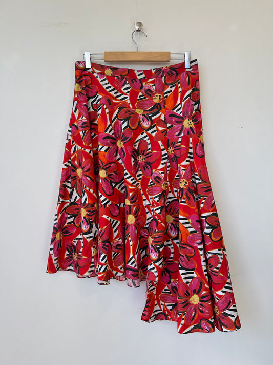 Marni - Poplin printed asymmetric skirt