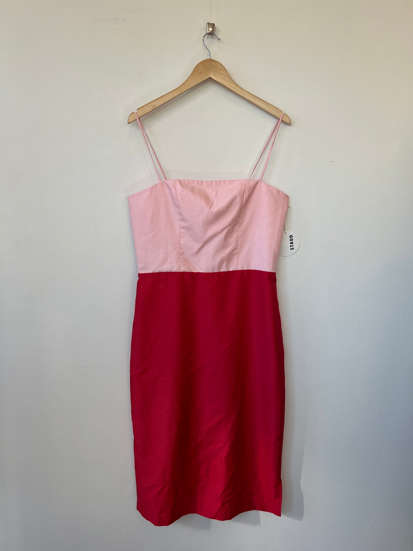 Staud - Pink and red pencil dress