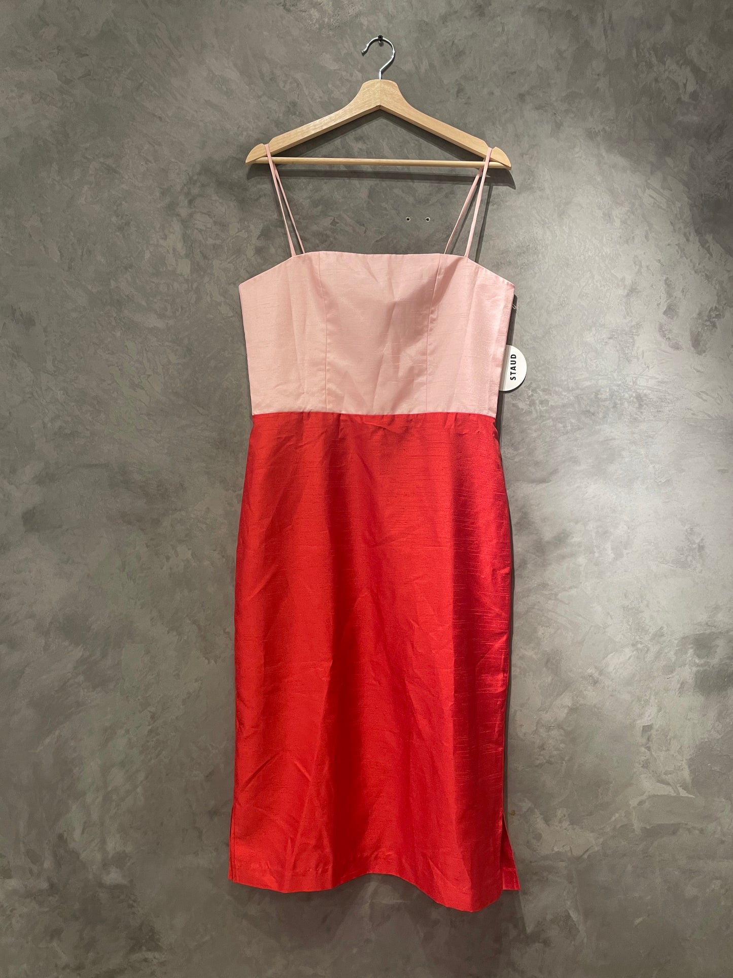 Staud - Pink and red pencil dress