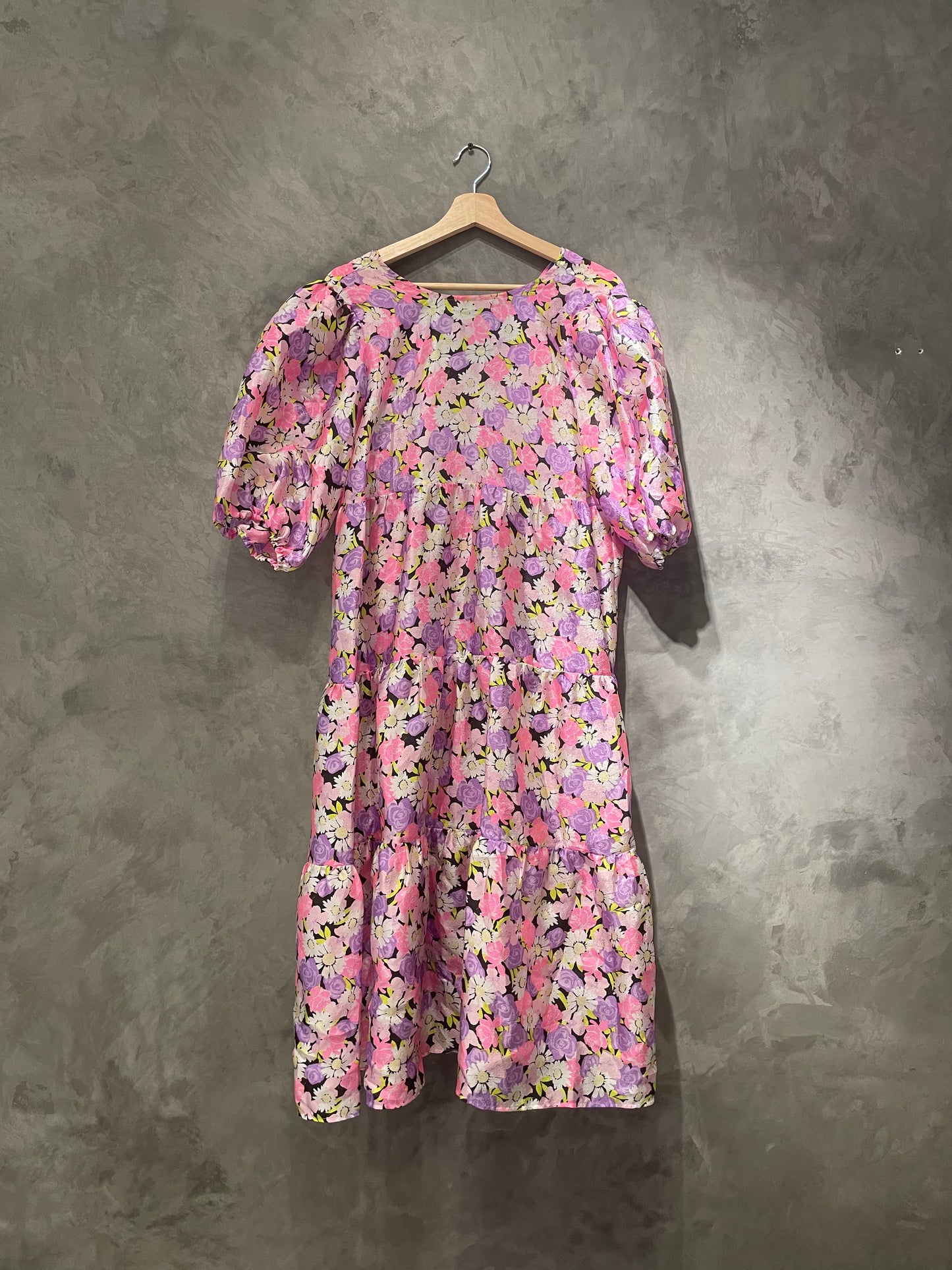 Cras - Floral puff sleeve dress